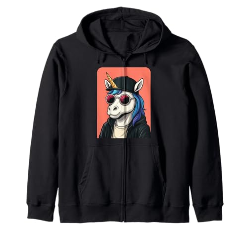 Einhorn trägt Sonnenbrille Herren Damen Grafik Einhorn Kapuzenjacke Einhorn trägt Sonnenbrille Herren Damen Grafik Einhorn Kapuzenjacke von Unicorn Wearing Sunglasses Animal Lover