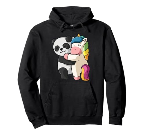 Panda und Einhorn Süßer Tierliebhaber Umarmung Frauen Mädchen Pullover Hoodie von Unicorn and Panda Kawaii Animal for Women Girls