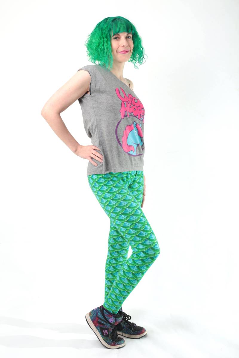 Meerjungfrau-Schuppen Leggings Mit Hula Hoop Muster von UnicornHooper