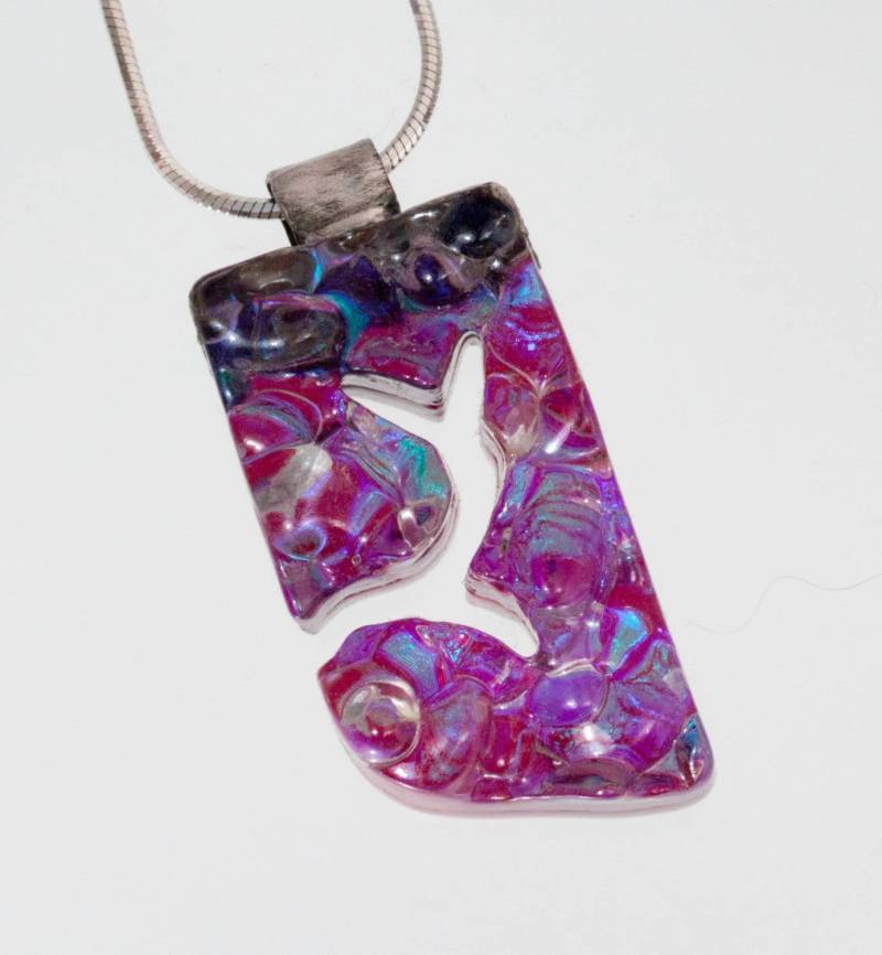 Dichroic Glas Anhänger Türkis Und Rubin Irisierender Schmuck Dichroic Glas Anhänger Türkis Und Rubin Irisierender Schmuck von UnicornsCreations