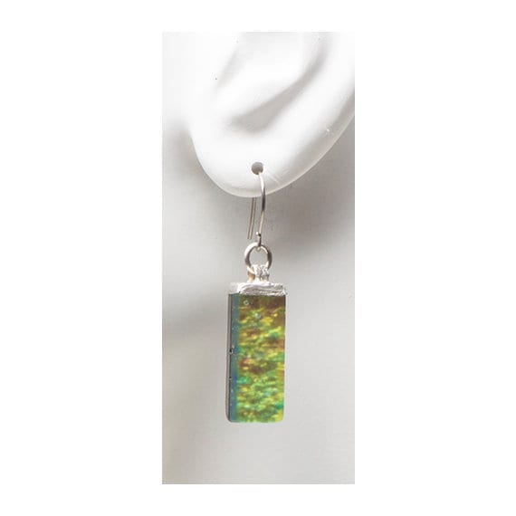 Dichroic Glas Ohrringe Schillernde Feinsilber Schmuckstücke Dichroic Glas Ohrringe Schillernde Feinsilber Schmuckstücke von UnicornsCreations