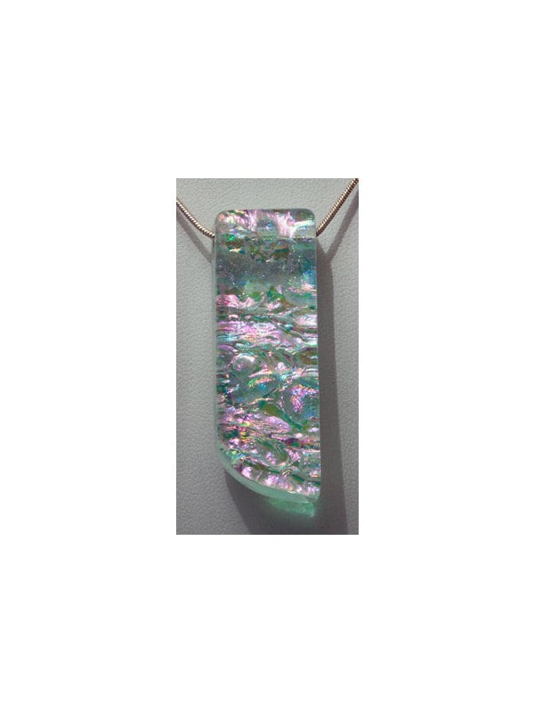 Schillernder Dichroic Glasanhänger Space Opal Halskette, Silberkette von UnicornsCreations
