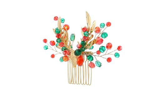 Unicra Gold Haarkamm Antlers Haarstück Weihnachts Haar Zubehör für Frauen und Bräute von Unicra