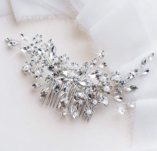 Unicra Braut Hochzeit Haarkamm Kristall Haarschmuck Strass Braut Haarteile für Frauen von Unicra