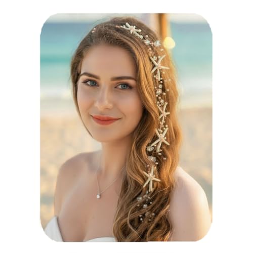 Unicra Hochzeit Seestern Kopfschmuck Braut Hochzeit Haar Rebe Haarschmuck für Bräute und Brautjungfern (23,6 Zoll) (Roségold) von Unicra