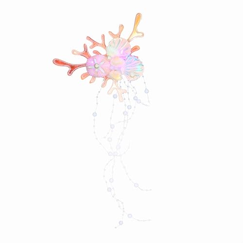 Unicra Leuchtende Muschel Haarspangen Seestern Haarschmuck Perlen Meerjungfrauen Haaraccessoires für Frauen von Unicra