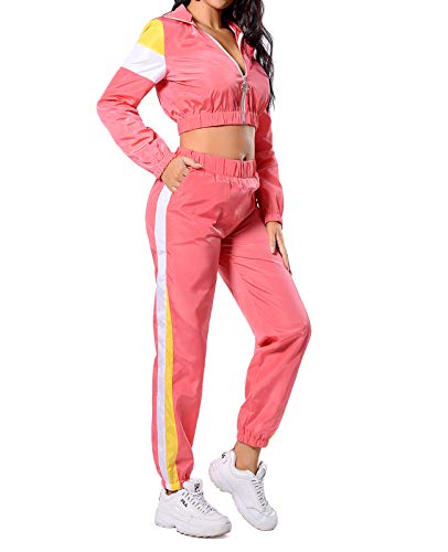 Unifizz Damen Trainingsanzug Jogginganzug Sportanzug 2 Teiler Outfit Frauen Lange Ärmel Sweatshirt mit Sporthose Hose Tracksuit Freizeitanzug von Unifizz