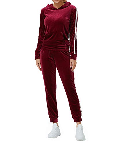 Unifizz Damen Trainingsanzug Jogginganzug Sportanzug 2 Teiler Outfit Frauen Lange Ärmel Sweatshirt mit Sporthose Hose Tracksuit Freizeitanzug von Unifizz