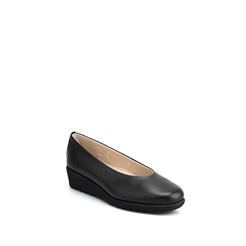 Uniform-Shoes Schwarz Leather Ballerinas für Damen Lockheed 41.0 - SEDEX-Mitglied Fabrik; LWG-zertifizierte Lieferanten; Made in Portugal; von Uniform-Shoes