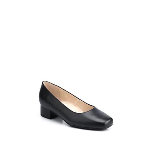 Uniform-Shoes Schwarz Leather Pumps für Damen Bergamo Wide 39.0 - SEDEX-Mitglied Fabrik; LWG-zertifizierte Lieferanten; Made in Portugal; von Uniform-Shoes