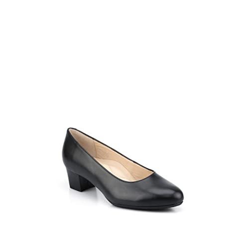 Uniform-Shoes Schwarz Leather Pumps für Damen Madrid Wide 39.0 - SEDEX-Mitglied Fabrik; LWG-zertifizierte Lieferanten; Made in Portugal; von Uniform-Shoes