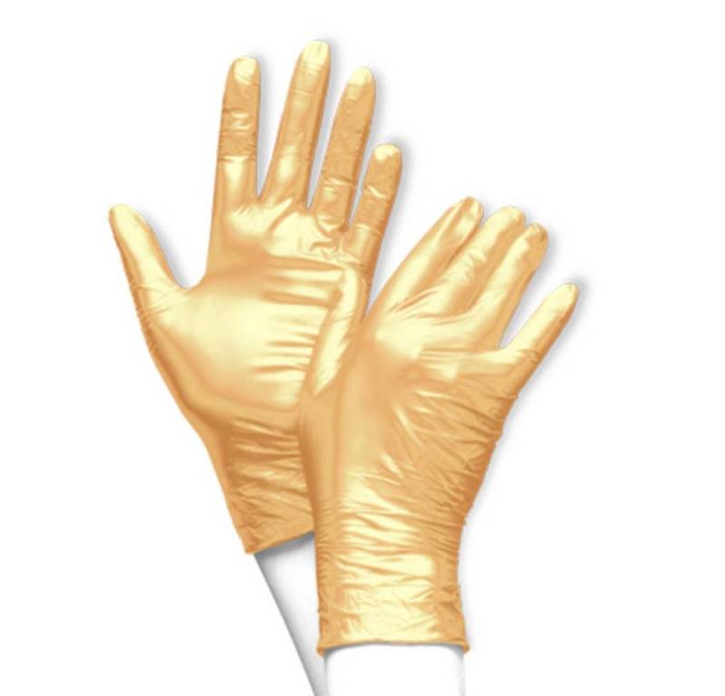 Unigloves® Nitril-Handschuhe FANCY® Gold Einweghandschuhe - puderfrei, latexfrei (100-St) von Unigloves®