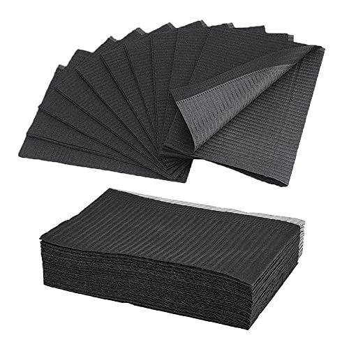 Unihuby Black Dental Lätzchen 50 Stück Einweg Tattoo Unterlagen Tattoo Zubehor Wasserdichte Tattoo Lätzchen Nagelstudio Tablett Abdeckungen Zubehör für Nagel von Unihuby