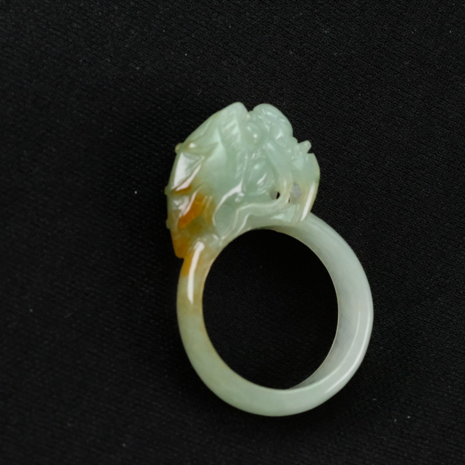 Drachenkopf Ring Gr. 9 Burma 2 Farbe Natürliche Jadeit Jade von UnijadeStore