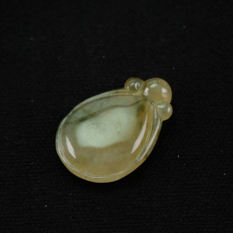 Icy Yellow Teardrop Melone Burma Natürliche Jadeit Jade Anhänger von UnijadeStore