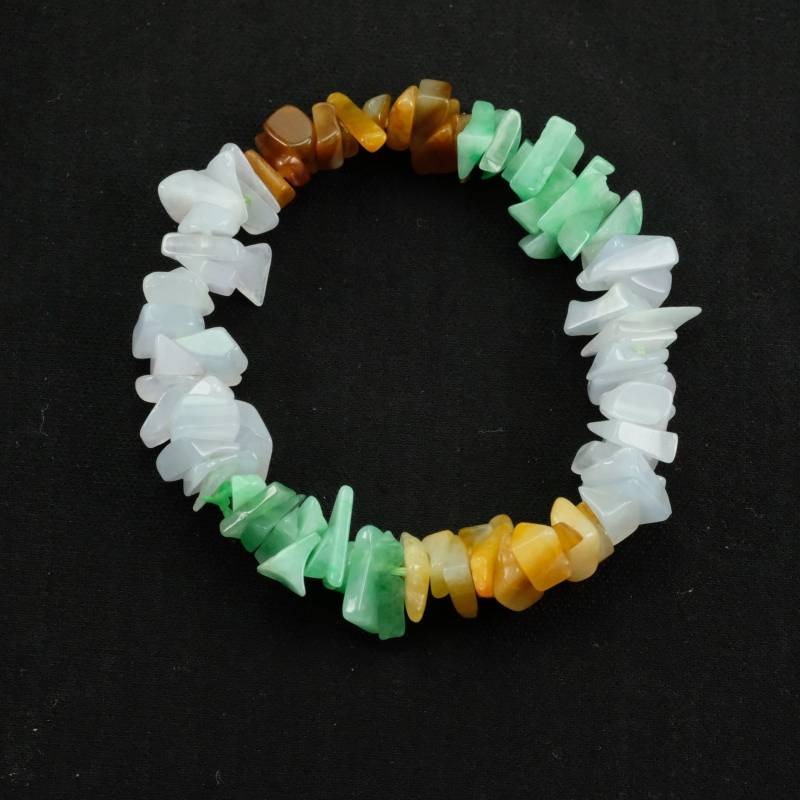 Random Chips Multi Color Natürliche Burma Jadeit Jade Armband von UnijadeStore