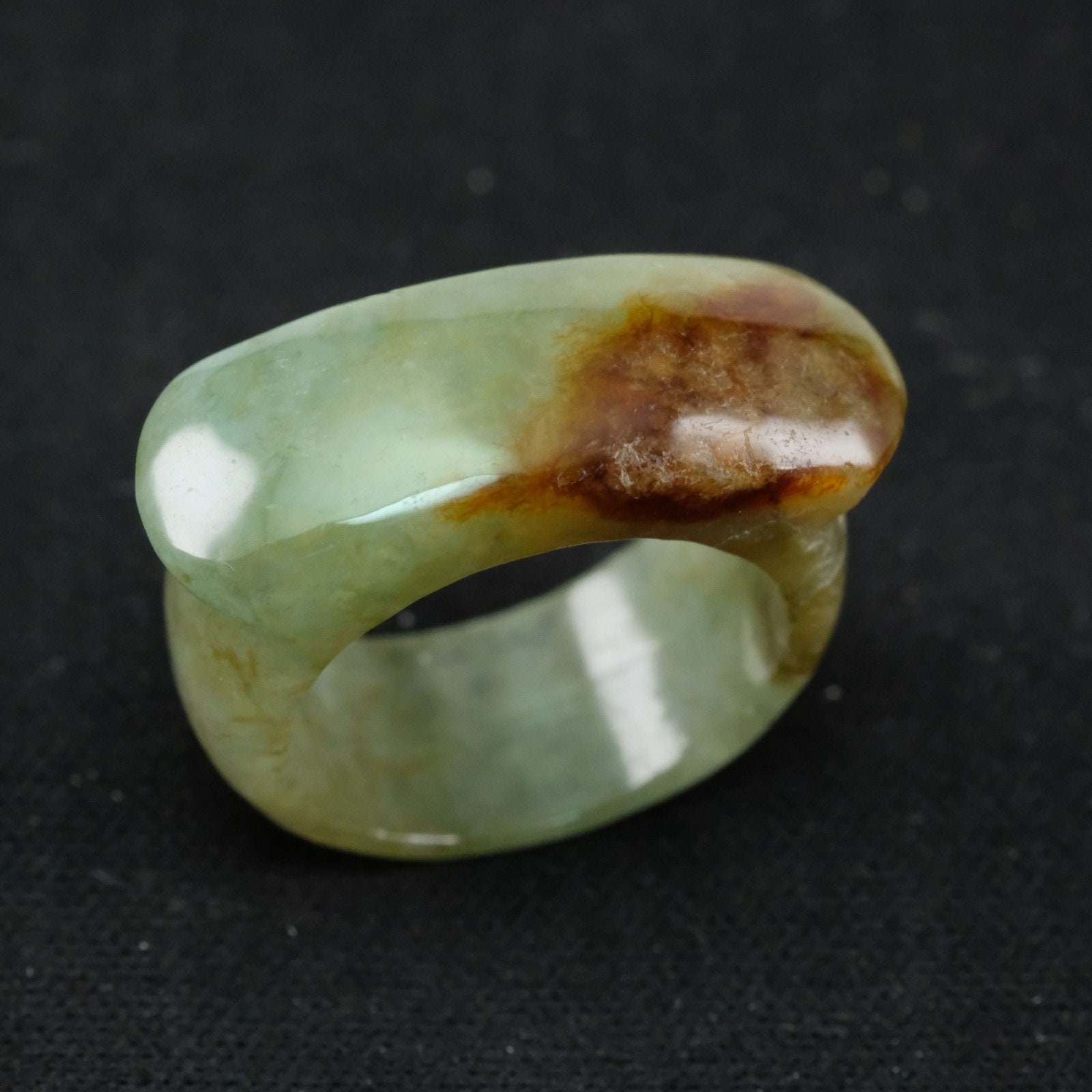 Rotgrüner Sattel Ring Größe 9 Burma Natürliche Jadeit Jade von UnijadeStore