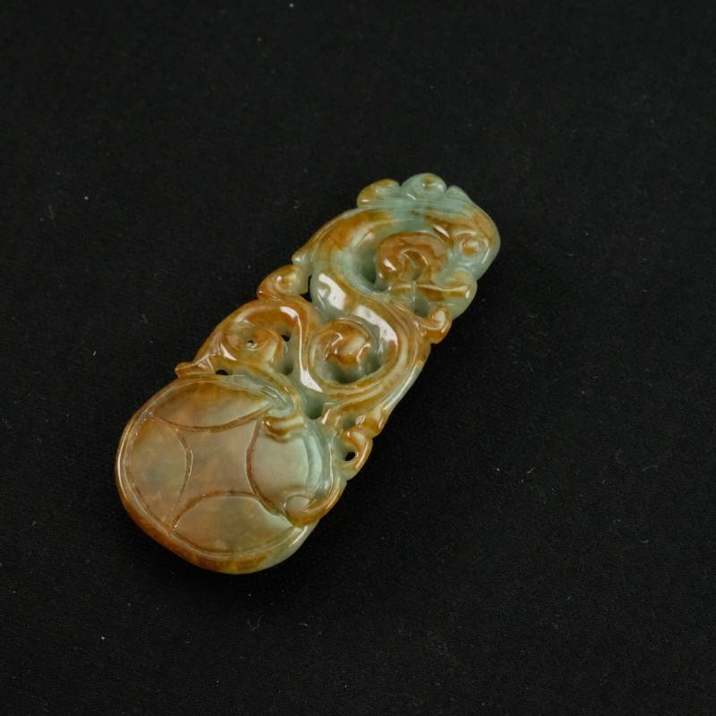 Seltene 2 Farbe Drachen Unbehandelte Burma Jadeit Jade Anhänger von UnijadeStore