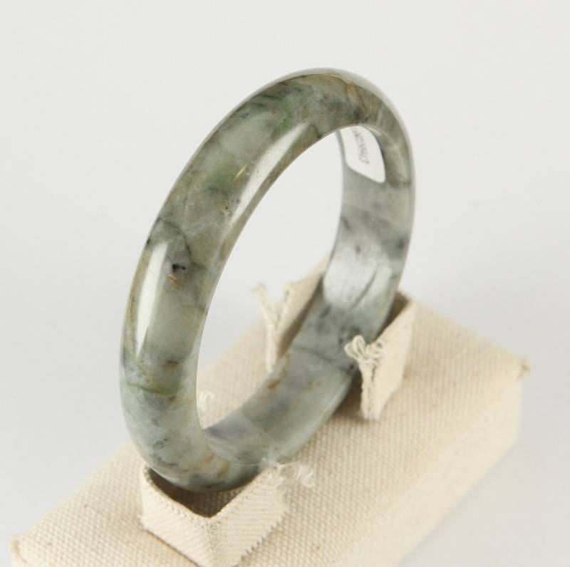 Zertifizierte 57mm Burma Jadeit Jade Unbehandelte Graugrüne Armreif von UnijadeStore