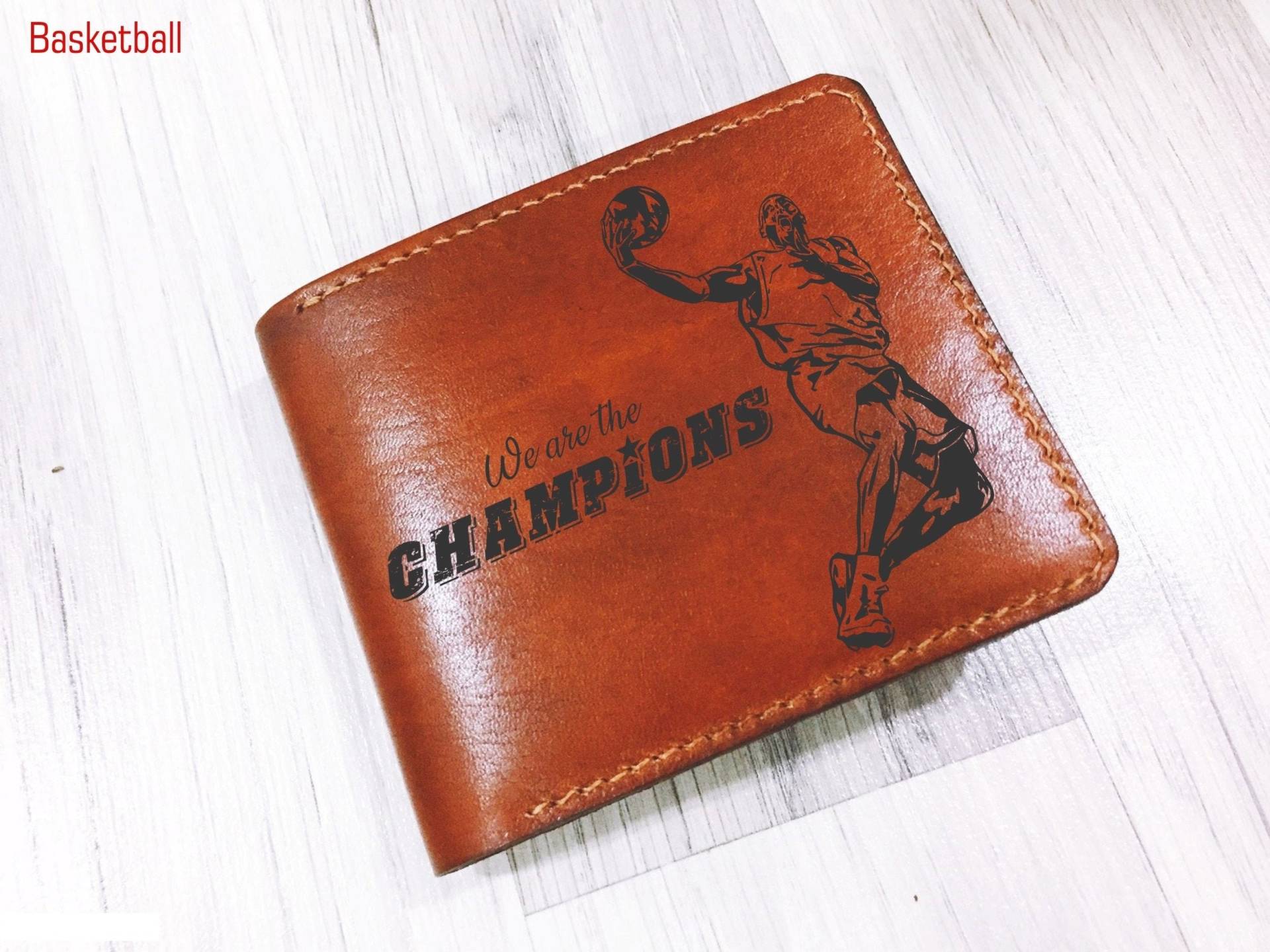 Basketball Geschenk Für Männer, Personalisierte Männer Brieftasche, Sportspiel Hochzeitsabschluss Spezielles Ihn von Unik4art