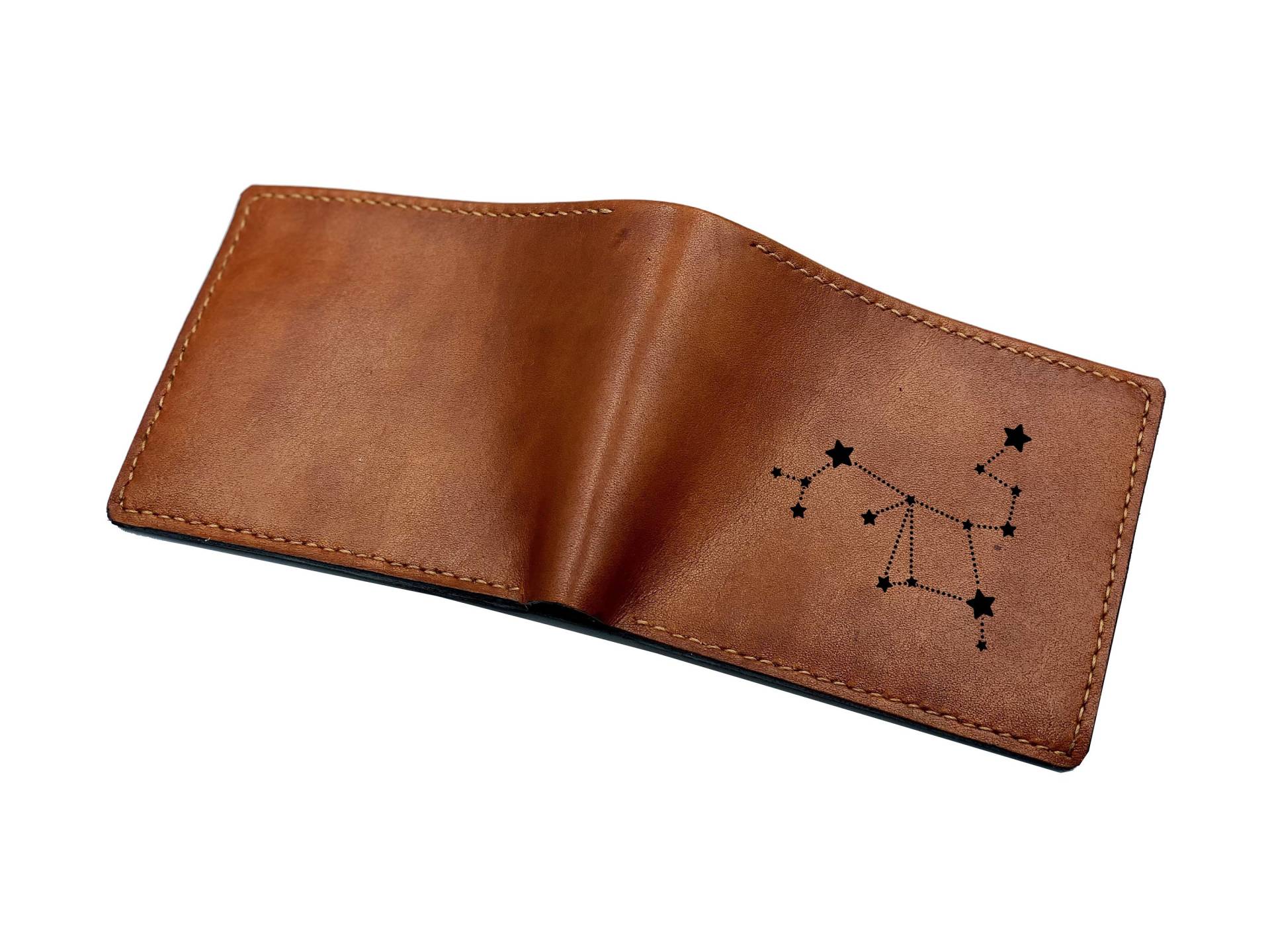 Personalisierte Leder Herren Brieftasche, Horoskop Zeichen Gravierte Astrologie Symbole Brieftasche Für Ihn, Jubiläum Ledergeschenk von Unik4art