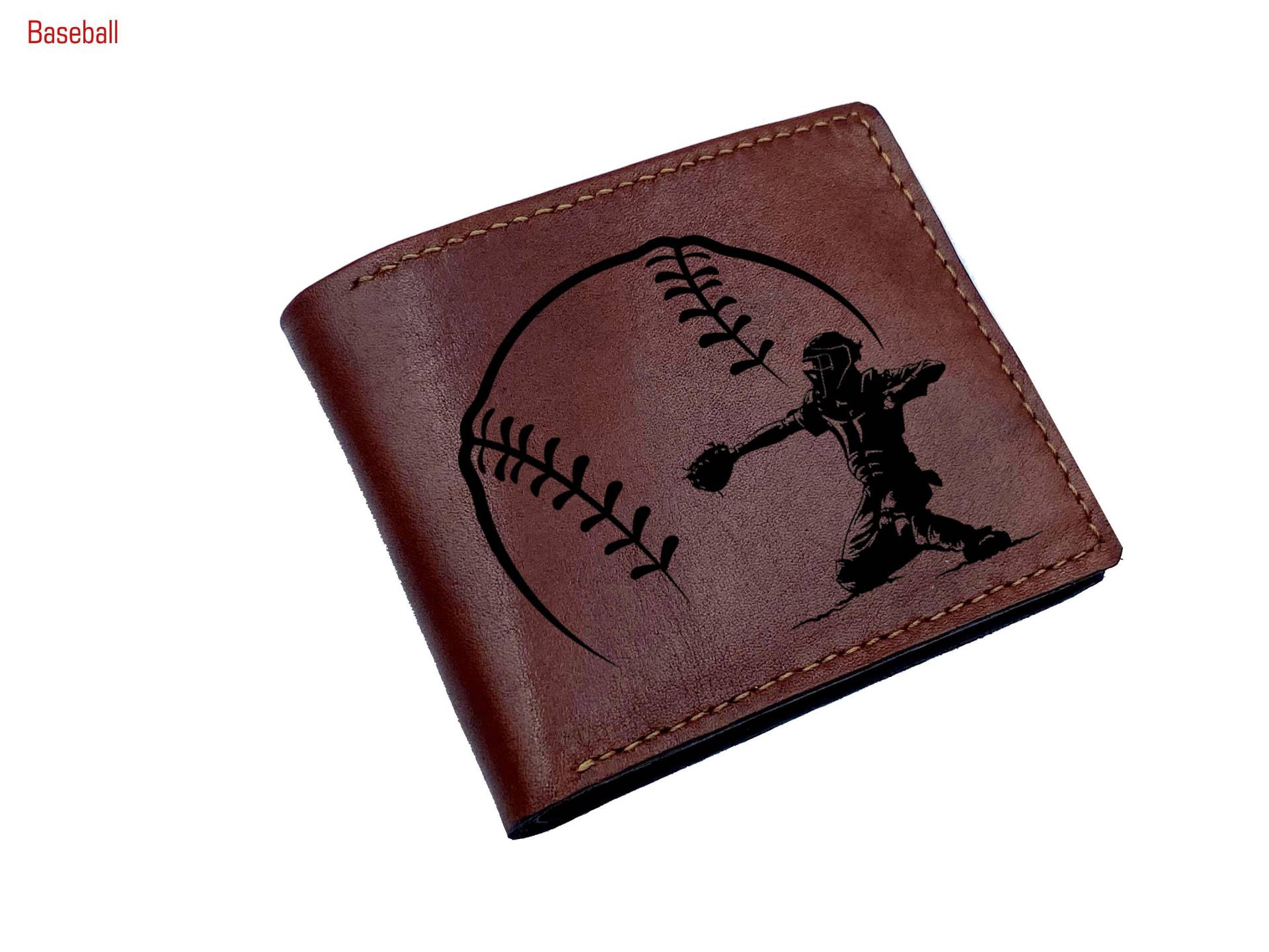 Personalisierte Sport Spiel Männer Brieftasche, Baseball Individuelles Geschenk Für Sportspieler, Ihn, Ehemann Freund Jahrestag von Unik4art