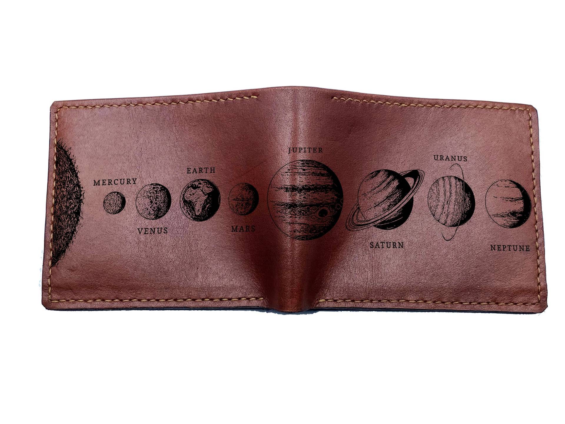 Sonnensystem Planeten Karte Brieftasche, Astronomie Muster Männer Mars Venus Jupiter Planet, Jahrestag Geschenk Für Reisende Freund Vater von Unik4art