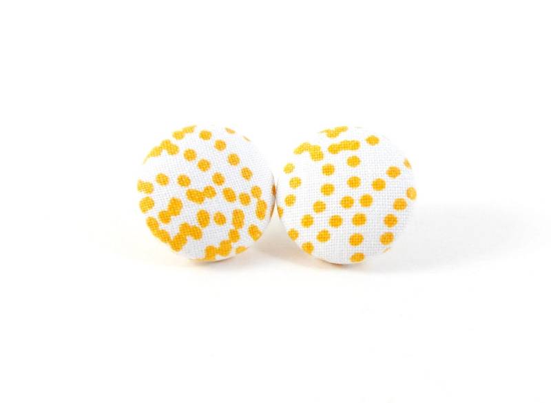 Orange Polka Dots, Ohrstecker, Stoffohrringe, Knopfohrringe, Handmade Orange Polka Dots, Ohrstecker, Stoffohrringe, Knopfohrringe, Handmade von UnikWalk