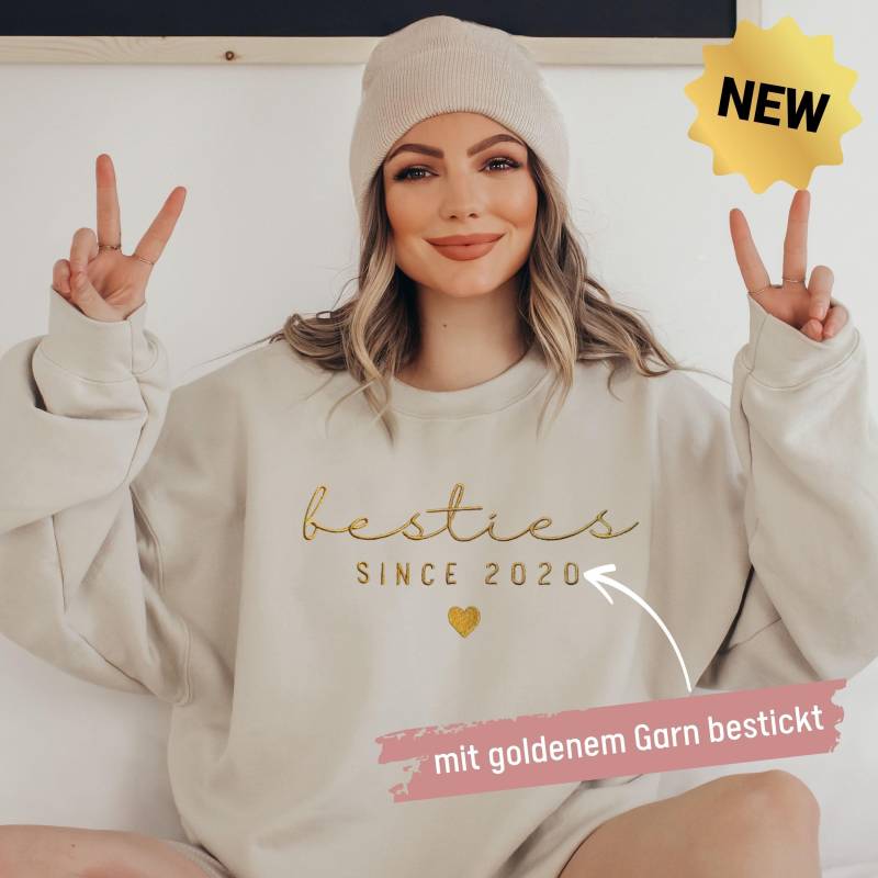 Bestie Pullover Bestickt Geschenk Beste Freundin Bestickter Schwester Pulli Geburtstagsgeschenk Bff von UnikatUniversum