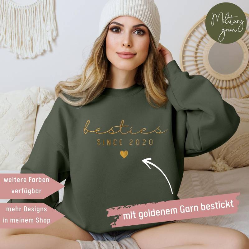 Bestie Pullover Bestickt Geschenk Beste Freundin Bestickter Schwester Pulli Geburtstagsgeschenk Bff von UnikatUniversum