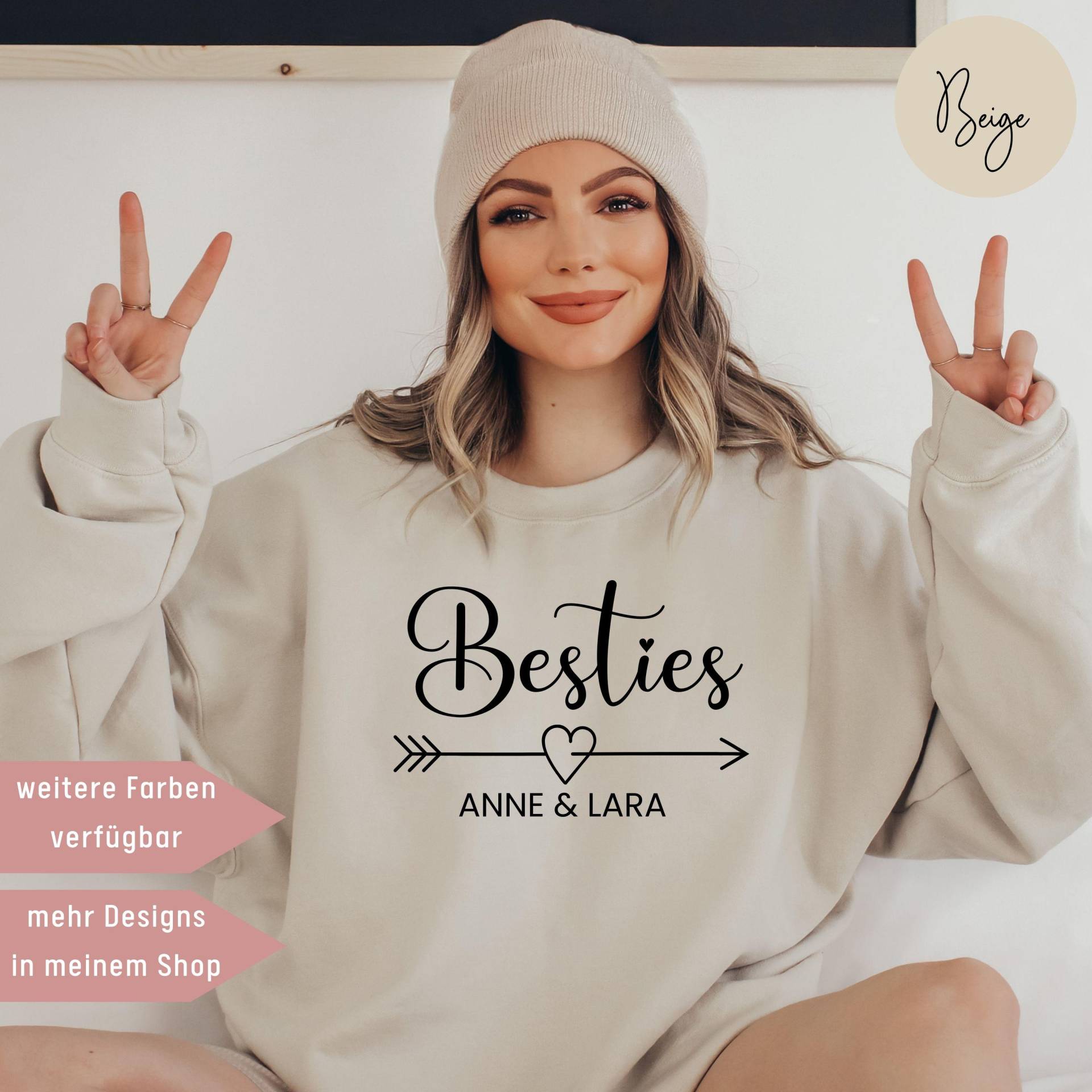 Besties Pullover Personalisiert Geschenk Für Freundin Schwester Frauen Bestie Pulli Weihnachtsgeschenk Beste von UnikatUniversum