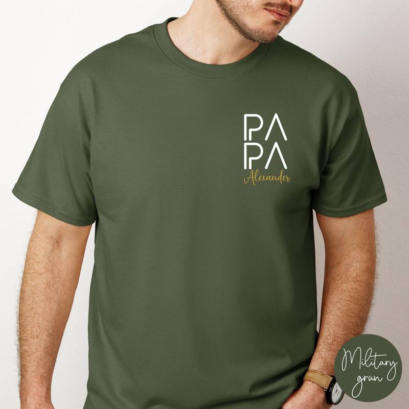 Papa T-Shirt Personalisiert Geschenk Werdender Geburtstag Weihnachtsgeschenk Schwangerschaftsverkündung Geschenke von UnikatUniversum