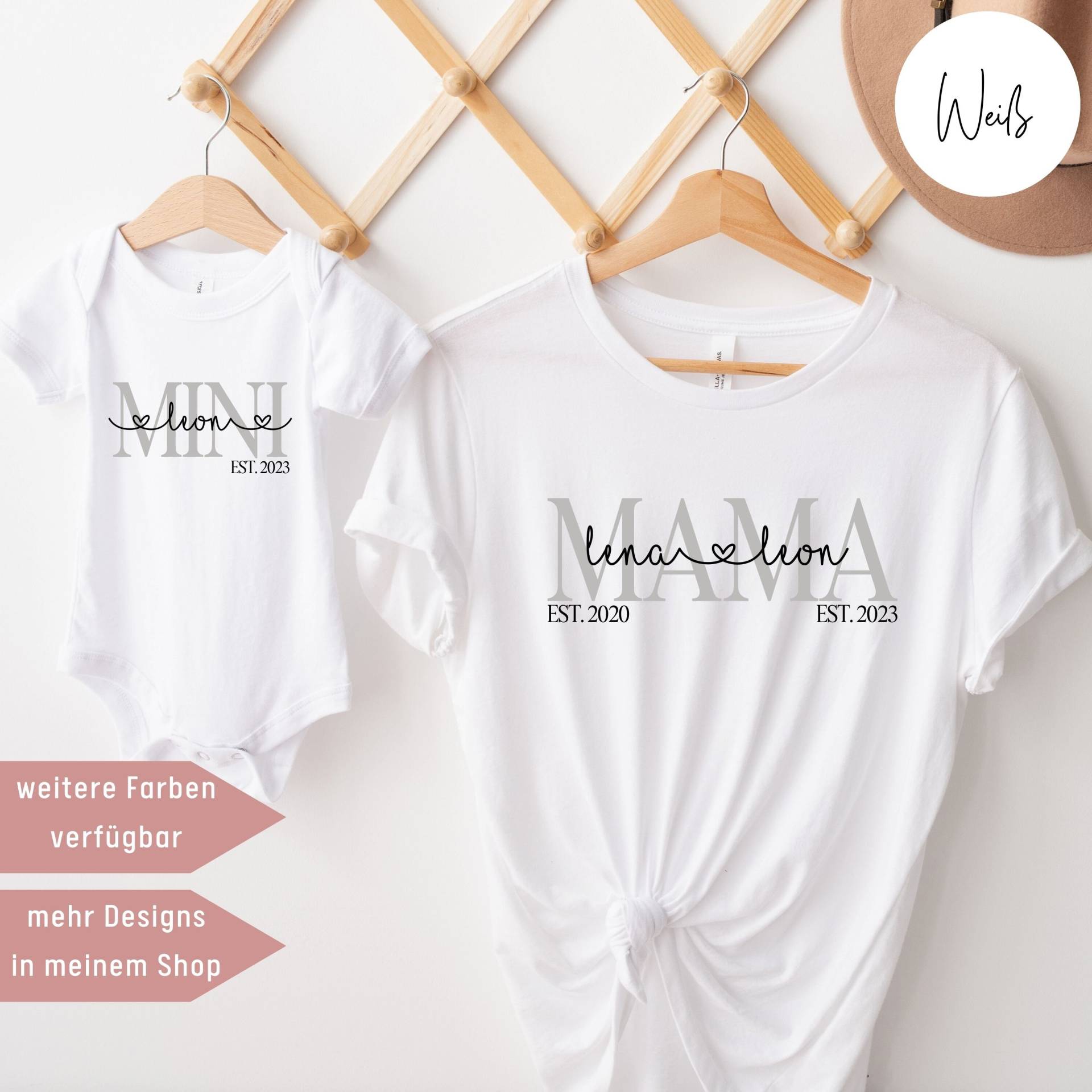 Partnerlook Mutter Tochter, Geschenke Zur Geburt, Mama Tochter Outfit Mini Me, Geschenk Muttertag Babyparty Geschenke von UnikatUniversum