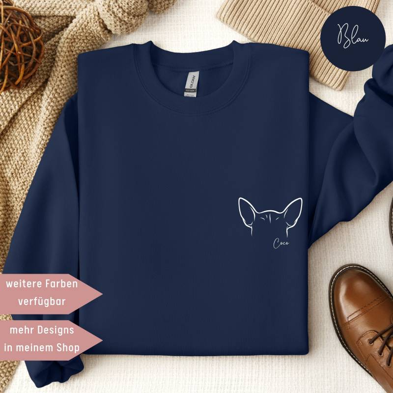 Personalisierter Pullover Hundeohren Geschenk Hundebesitzer Hundeportrait Sweatshirt Hundeliebhaber Pulli Dog Mom Shirt Dad von UnikatUniversum