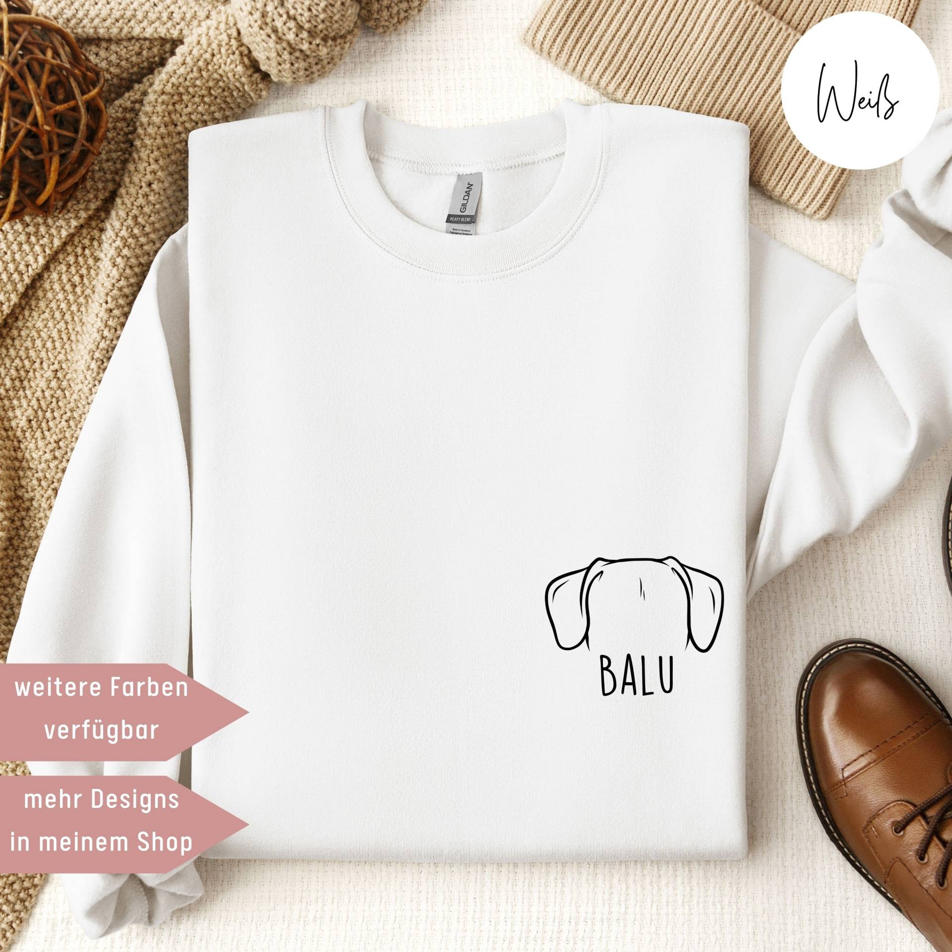 Personalisierter Pullover Hundeohren Geschenk Hundebesitzer Hundeportrait Sweatshirt Hundeliebhaber Pulli Dog Mom Shirt Dad von UnikatUniversum