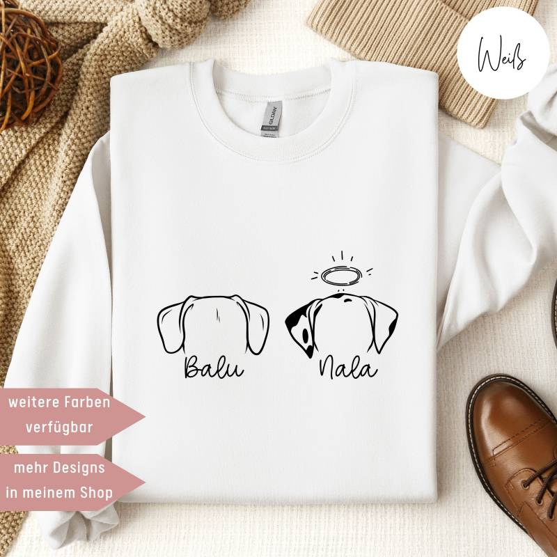 Personalisierter Pullover Hundeohren Heiligenschein Erinnerung Hund Geschenk Hundebesitzer Hundeportrait Shirt Hundeliebhaber Pulli Dog Mom von UnikatUniversum