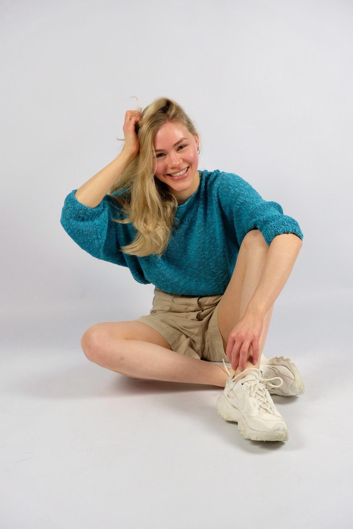 Vintage 80S/90S Handmade Pullover Türkis - Xs/S von UnikatVintageDE