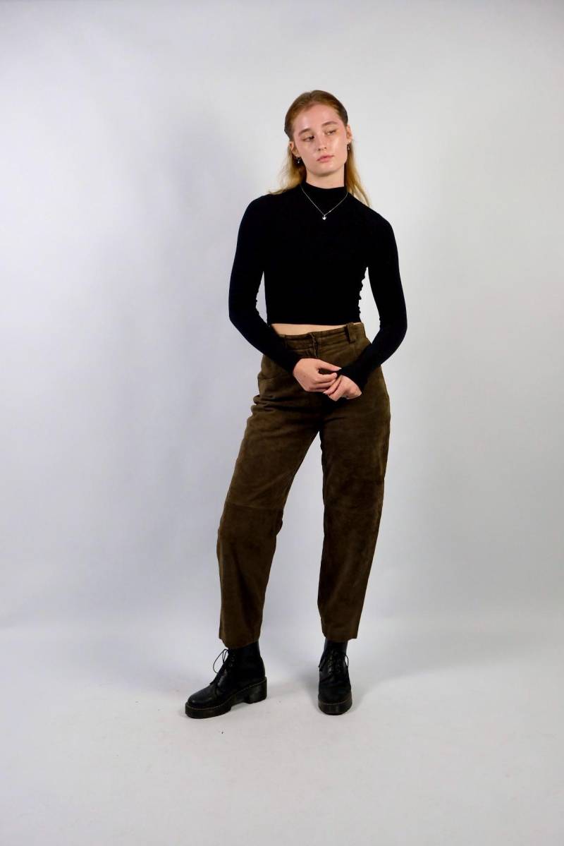 Vintage 90S High Waist Wildlederhose - S von UnikatVintageDE