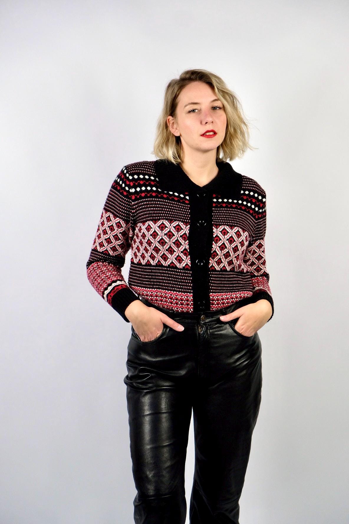 Vintage 90S Norwegermuster Cardigan - M/L von UnikatVintageDE