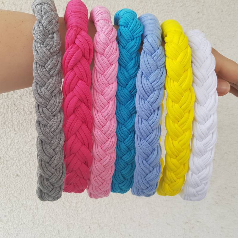 Helle Farben Geflochtenes Stirnband, Boho Stirnbänder, 3 cm Breites Band, Yoga Frau Hippie Strand Sommer Haarband von Unikatina