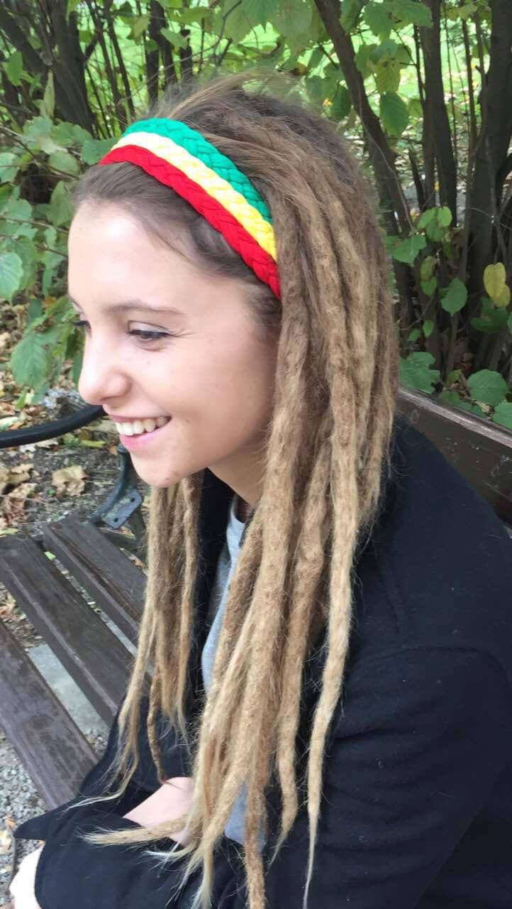 Unisex Geflochtenes Rasta Stirnband Drei Farben Jamaika Grün Gelb Rot Hippie Reggae Rastafari Headwear Neu von Unikatina
