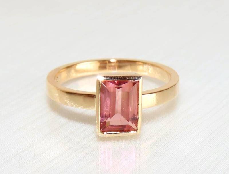 Rosa Peach Turmalin Ring Aus 585 Roségold W 58, Verlobungsring, Unikatschmuck Vom Goldschmied von Unikatmeister