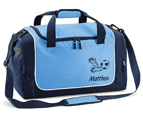 Sporttasche mit Name | Fußballschuhe BLAU personalisierbar individuell Bedruckt Geschenk für Kinder & Erwachsene kleine Reisetasche Schulsport Geschenk Schulanfang Sporttasche mit Name | Fußballschuhe BLAU personalisierbar individuell Bedruckt Geschenk für Kinder & Erwachsene kleine Reisetasche Schulsport Geschenk Schulanfang von Unikatolo