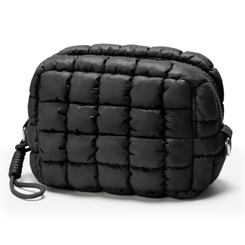 Unilily Gesteppte Make-up-Tasche, Puffy Kosmetiktasche, niedlicher Puffer-Reise-Kulturbeutel für Damen, Make-up-Tasche für Geldbörse, gesteppte Kosmetiktasche für wichtige Toilettenartikel, Geschenk von Unilily