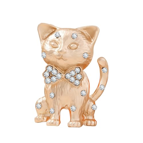 Unimooie Kätzchenbrosche Katze Brosche für Frauen Damen Niedliche Tier Katze Brosche mit Funkelndem Kristall Party Geburtstag Vintage Deko Brosche Geschenk Rucksack Schal Mantel Brosche von Unimooie