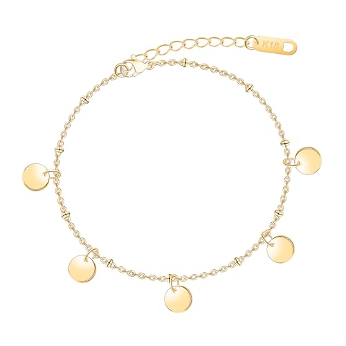 Unimooie Armband Wasserdicht Beständig Edelstahl Armband Golden Modern für Frauen Damen Geschenk für Geburtstage Strände Urlaub Täglich Tragen von Unimooie