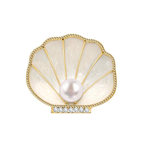 Unimooie See muschel Brosche für Damen Frauen Schöne Marine Kreatur Brosche Strandparty Ocean Park Geburtstag Vintage Deko Brosche Geschenk Rucksack Schal Mantel Brosche von Unimooie