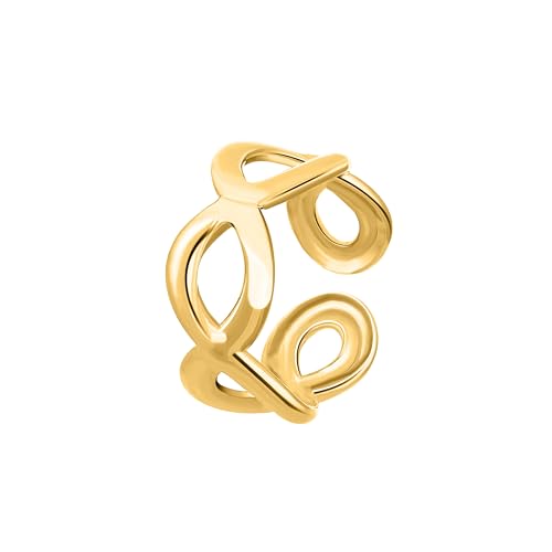 Unimooie Wasserdicht Beständig Edelstahl Ohrmuschel-Clip Schlicht Gestalteter Ewigkeits Ohrmuschel-Clip Ohrringe für Frauen Damen Geburtstage Strände Urlaub Täglich Tragen Ohrringe von Unimooie