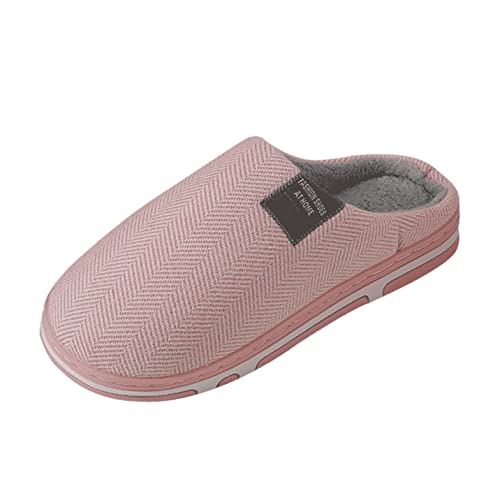 Uninevp Damen-Hausschuhe Winter Pantoffeln Memory Foam Antirutsch Hüttenschuhe Plüsch Warme Slippers Hausschuhe Haushalt Männer Drinnen Geschenk Für (Wassermelonenrot, 37/38 EU) von Uninevp