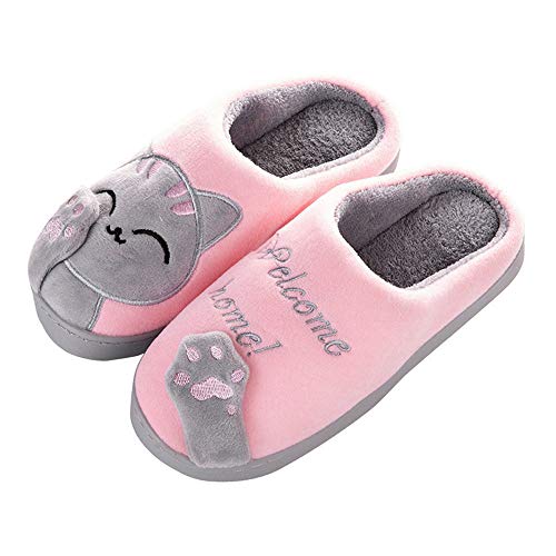 Uninevp Damen-Hausschuhe Winter Pantoffeln Memory Foam Antirutsch Pantoffeln Hüttenschuhe Plüsch Warme Slippers Hausschuhe Haushalt Männer Drinnen Geschenk Für Männer Drinnen (A2, 36/37 EU) von Uninevp